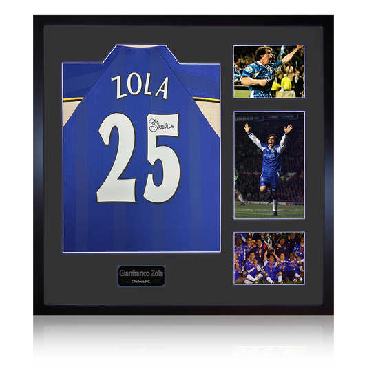 Gianfranco Zola Signed Chelsea Shirt Elite Frame
