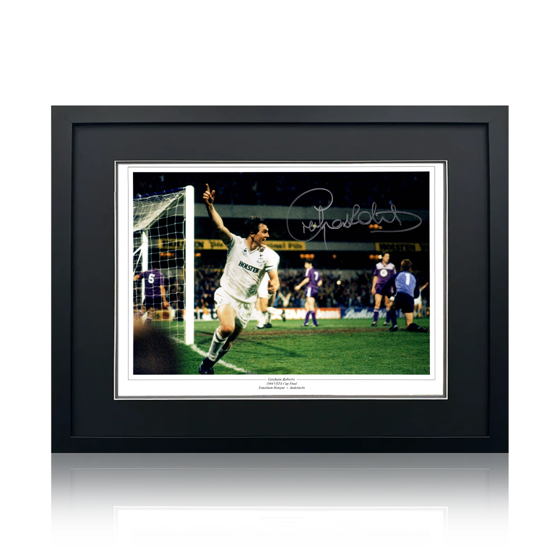 Graham Roberts Signed Tottenham Hotspur Image Deluxe Mount Frame