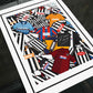 Grimsby Kit Collage Retro Shirts Football Print