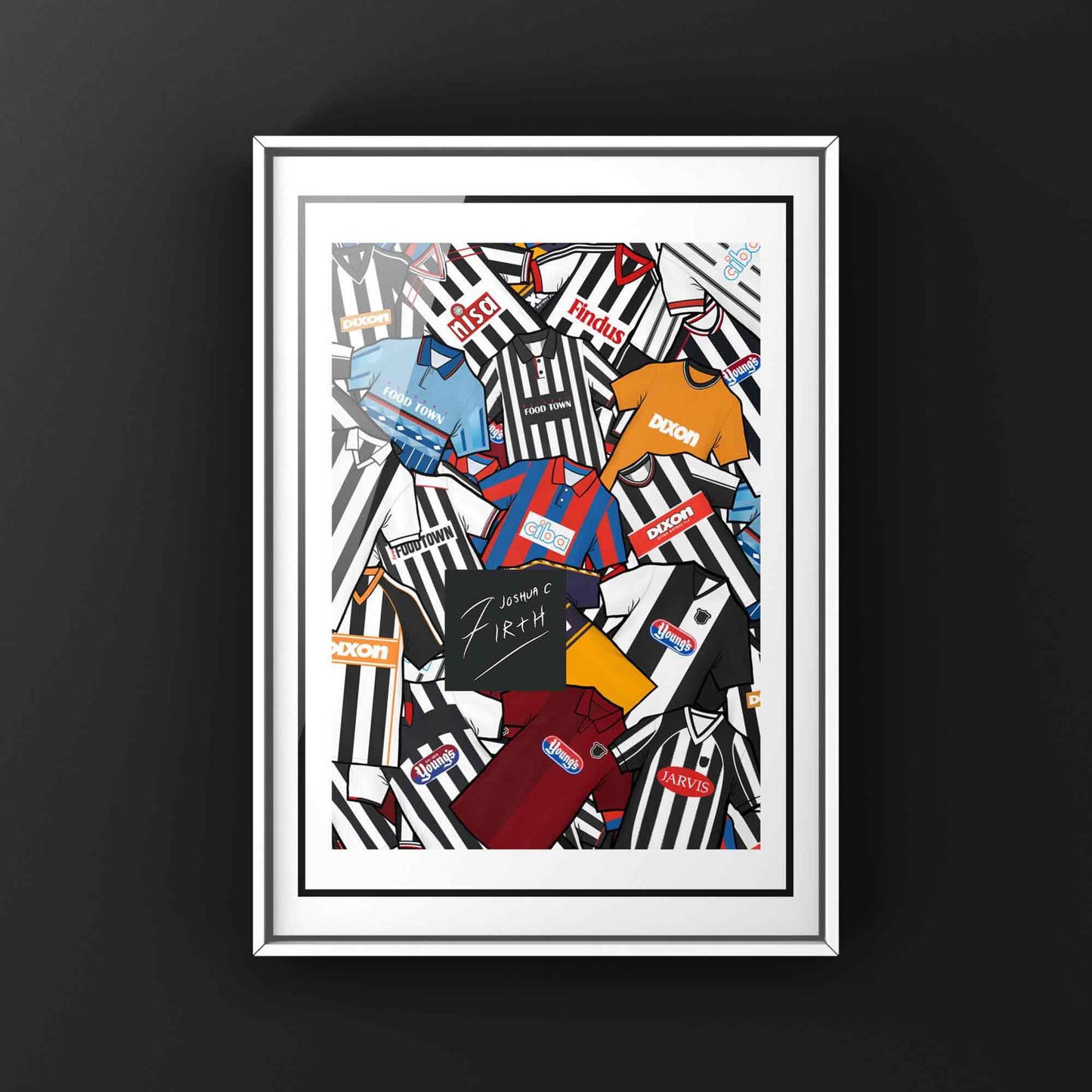 Grimsby Kit Collage Retro Shirts Football Print