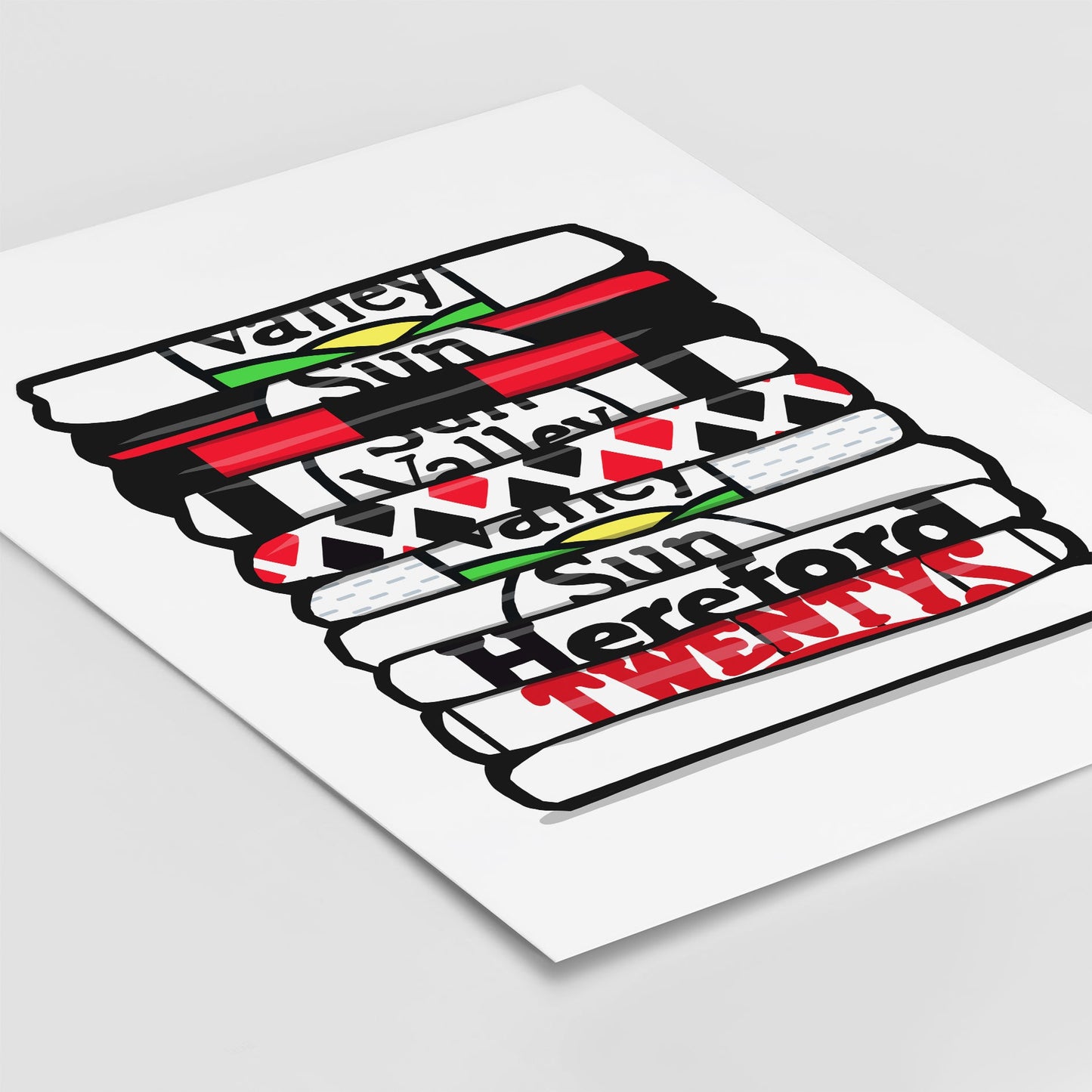 Hereford Football Shirt Stack Print