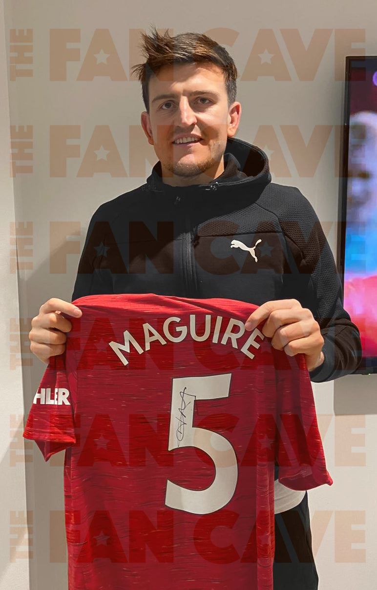 Harry Maguire Signed Manchester United Shirt Display