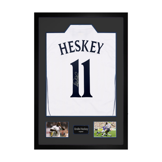 Emile Heskey Signed England Shirt Premium Frame