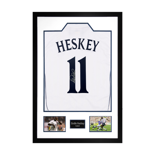 Emile Heskey Signed England Shirt Premium Frame