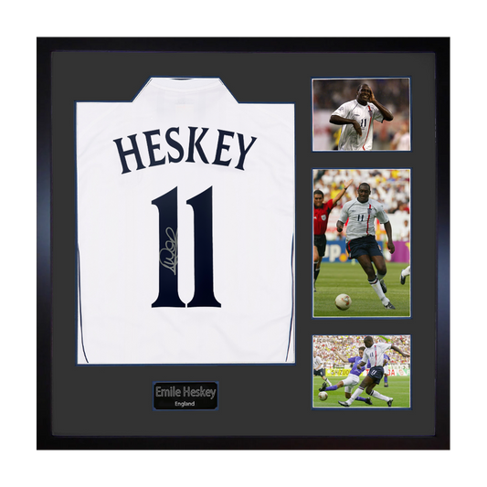 Emile Heskey Signed England Shirt Elite Frame