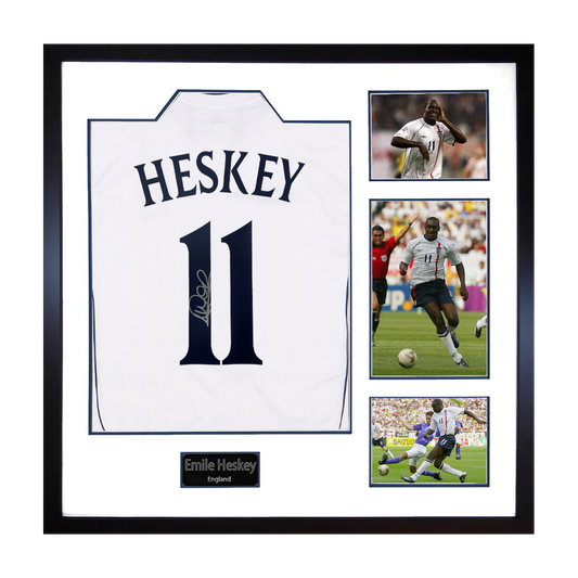Emile Heskey Signed England Shirt Elite Frame