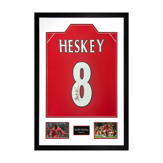 Emile Heskey Signed Liverpool Shirt Premium Frame