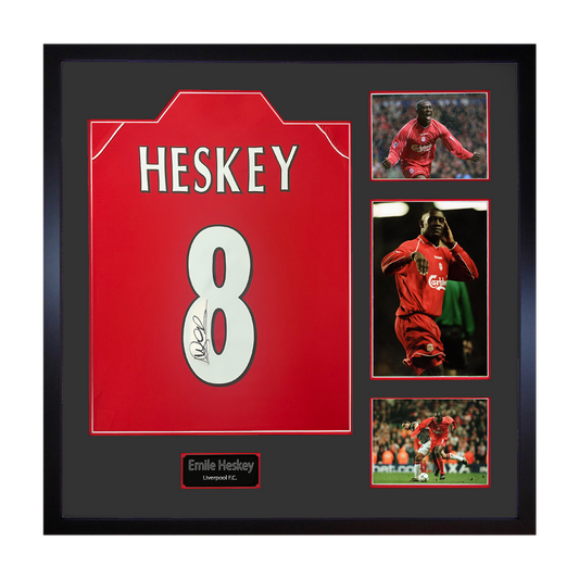 Emile Heskey Signed Liverpool Shirt Elite Frame
