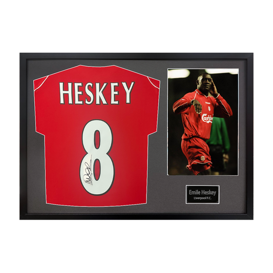 Emile Heskey Signed Liverpool Shirt Classic Frame