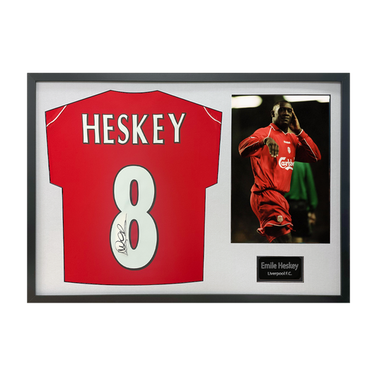 Emile Heskey Signed Liverpool Shirt Classic Frame
