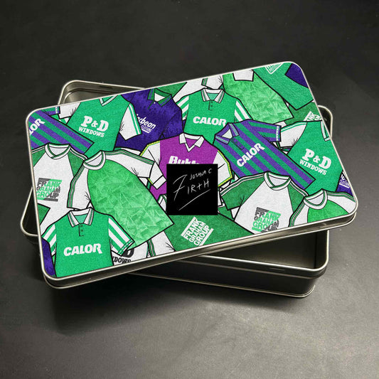 Hibernian Inspired Football Retro Shirts Metal Sweets / Biscuit Tin