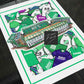Hibernian Kit Collage Retro Shirts & Stadium Football Print