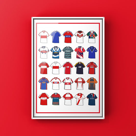 Hull KR Inspired Retro Shirts Rugby Print