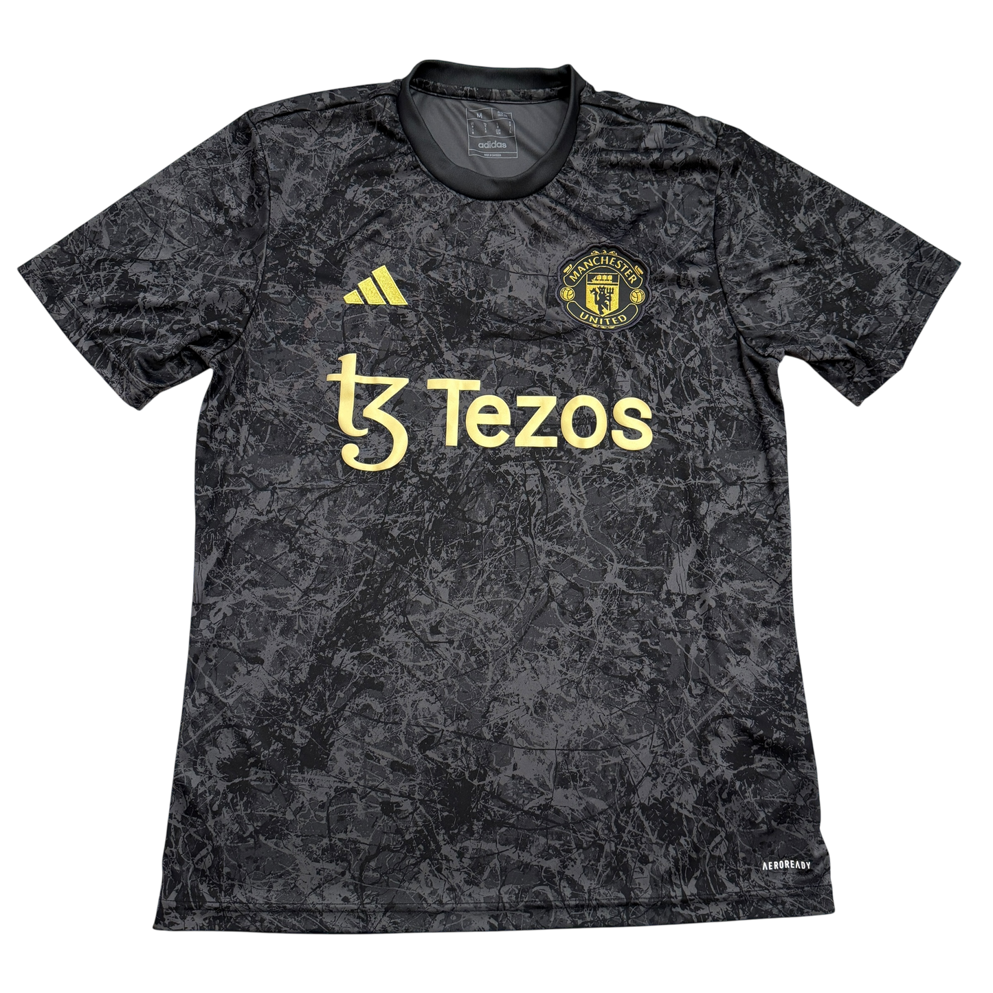 Manchester United Stone Roses Pre-Match Shirt - Stone Roses design with gold detailing 