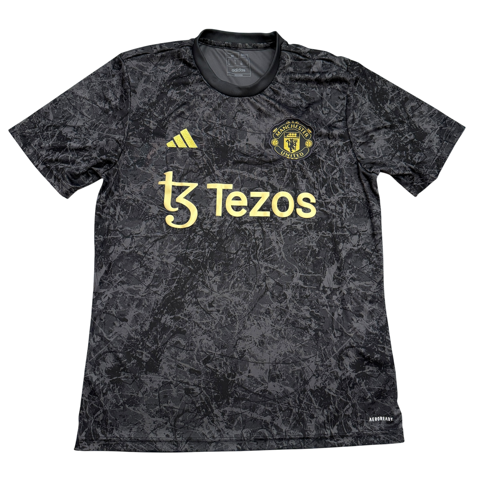 Manchester United Stone Roses Pre-Match Shirt - Stone Roses design with gold detailing 
