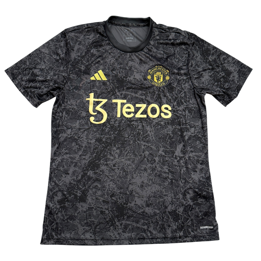 Manchester United Stone Roses Pre-Match Shirt - Stone Roses design with gold detailing 