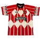 Red and white sports jersey with branding on a white background Sheffield United 1995/1996 Home Shirt
