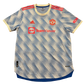 Soccer jersey with Adidas and TeamViewer logos on a white background. The Heat.rdy version of the Manchester United 2021/2022 away shirt