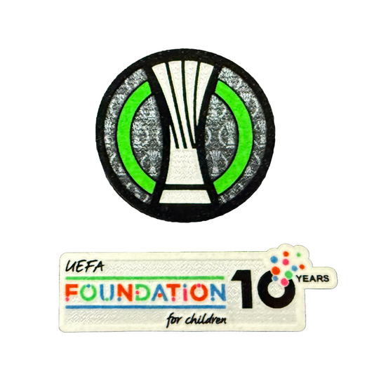 Europa Conference League Sleeve Badges 2025/26 - Trophy Badge and UEFA Federation Patch  (10 Years)
