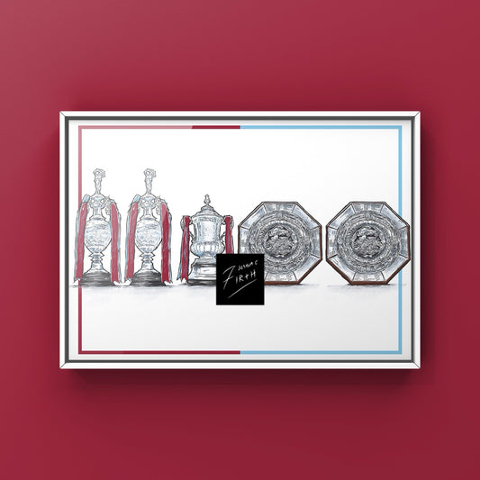 Burnley Inspired Major Trophies Football Print