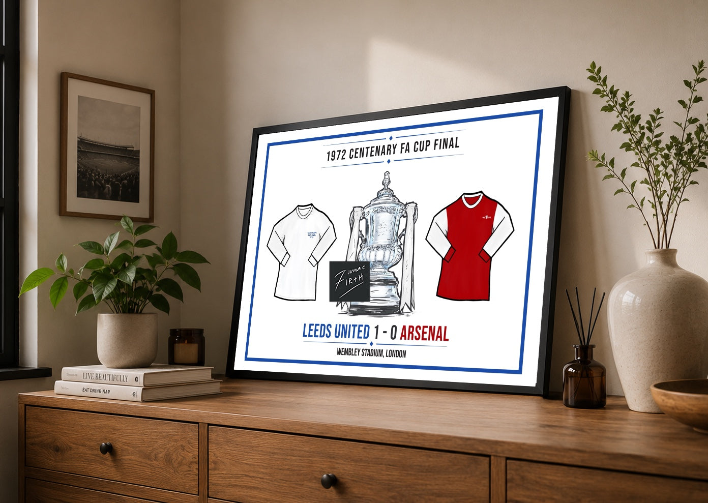Leeds 1-0 Arsenal Inspired 1972 Centenary FA Cup Final Commemorative Print