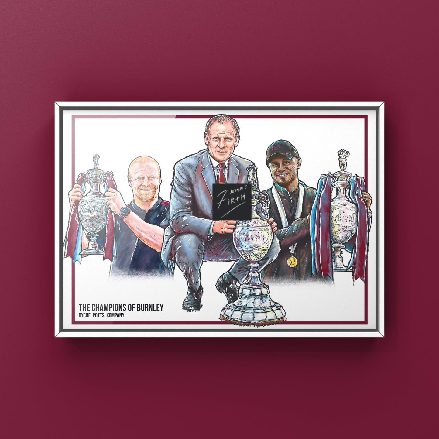 Burnley Legendary Managers Title Winners Football Art Print