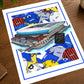 Toffees Kit Collage Retro Shirts & Bramley Moore Stadium Football Print