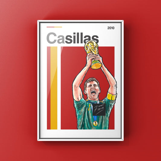 Iker Casillas Spain World Champion 2010 Art Football Print