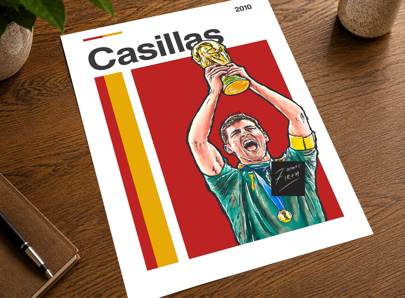 Iker Casillas Spain World Champion 2010 Art Football Print
