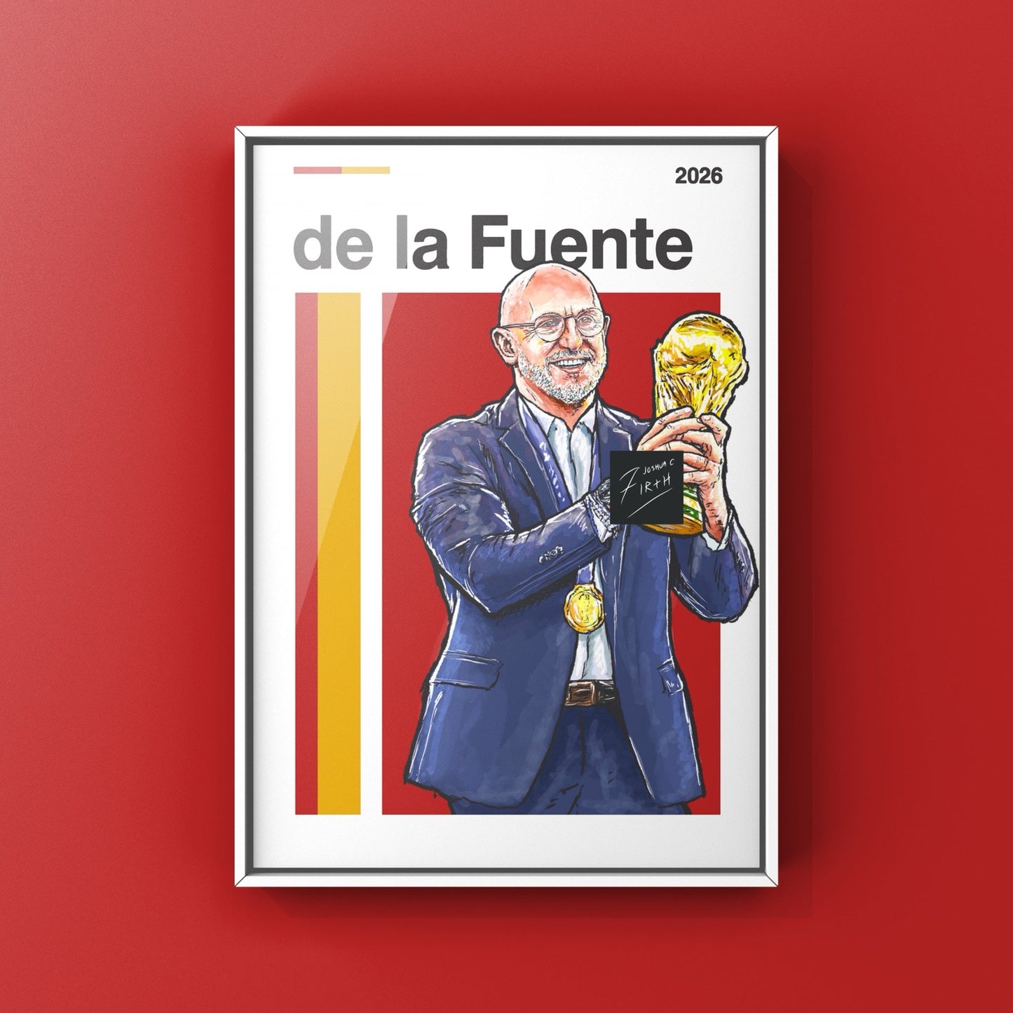 Luis de la Fuente Spain World Champion 2026 Art Football Print