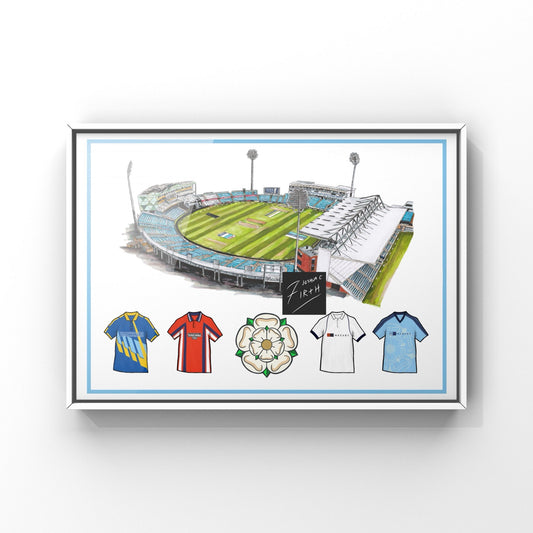 Yorkshire Style Retro Shirts & Headingley Stadium Cricket Print