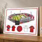 Lancashire Style Retro Shirts & Old Trafford Stadium Cricket Print