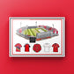 Lancashire Style Retro Shirts & Old Trafford Stadium Cricket Print