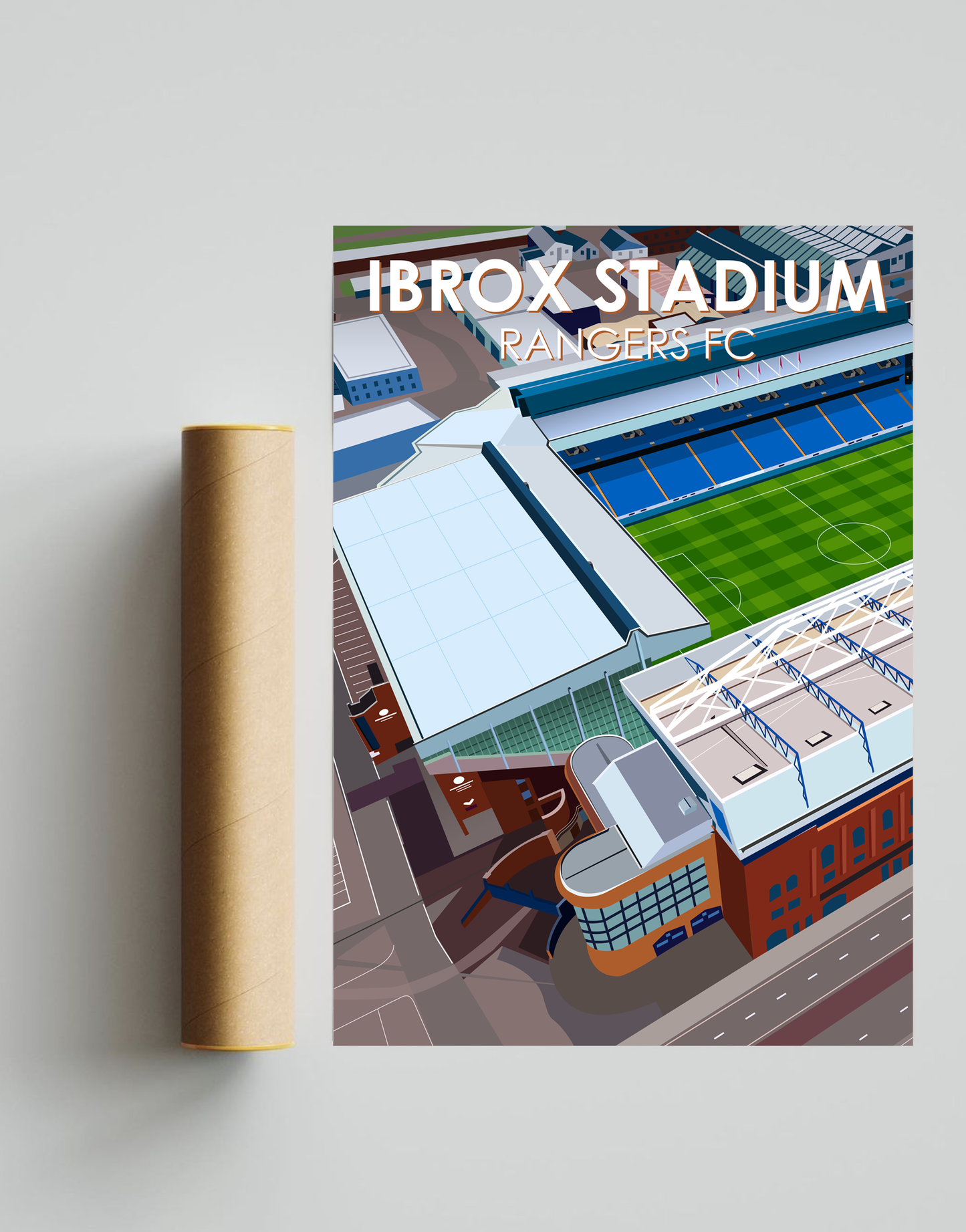 Ibrox Stadium A3 Print