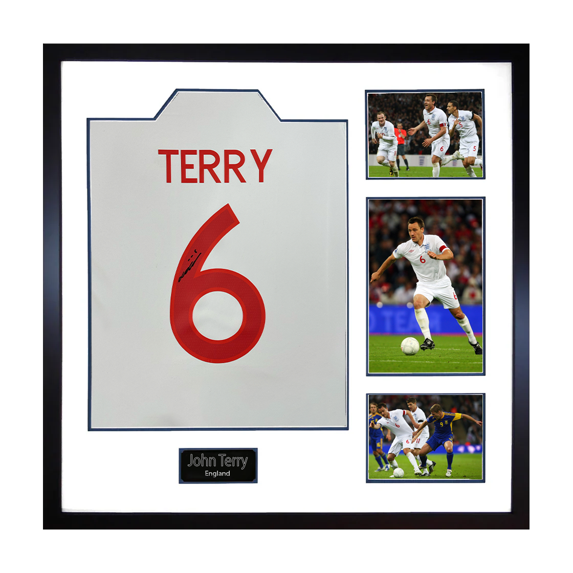 John Terry Signed England Shirt Elite Frame
