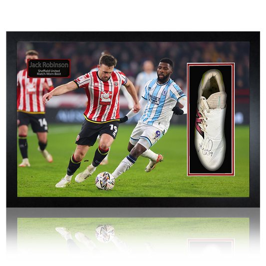 Jack Robinson Signed & Match-Worn Sheffield United Boot Iconic Frame #2