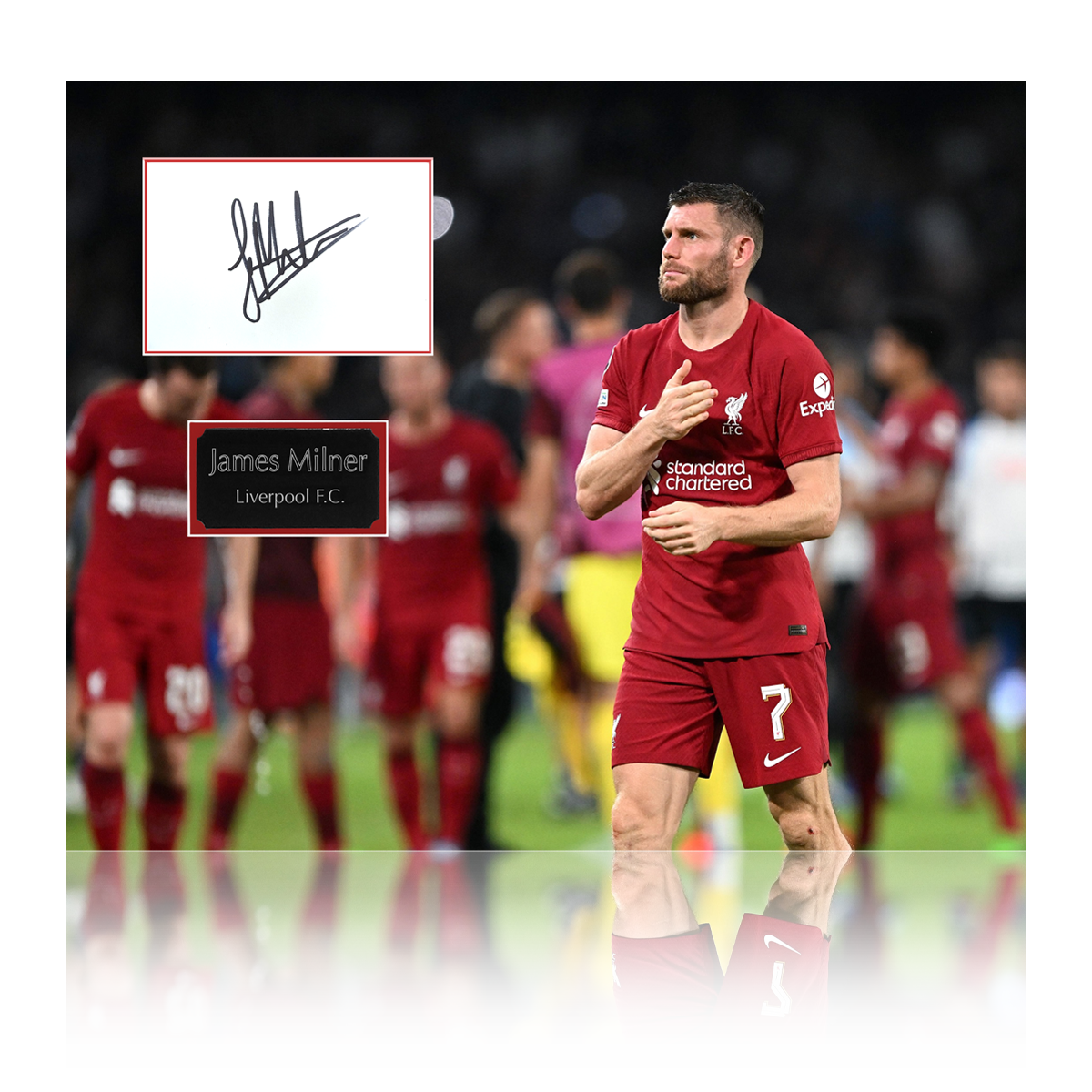 James Milner Signed Liverpool Deluxe Mount #2