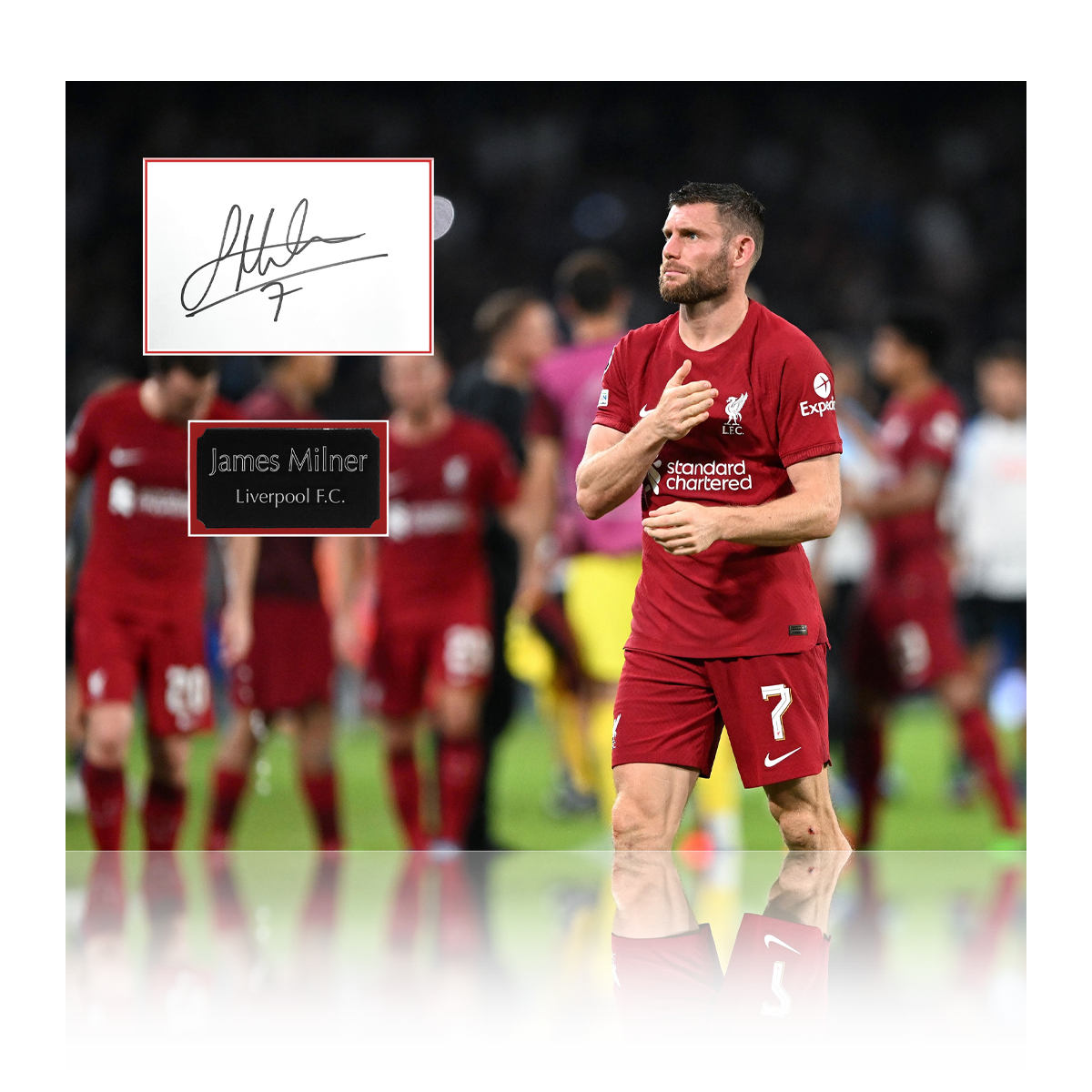 James Milner Signed Liverpool Deluxe Mount #1