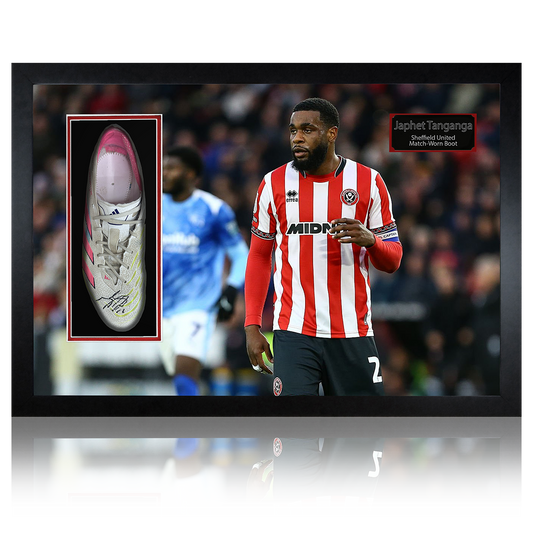 Japhet Tanganga Signed & Match-Worn Sheffield United Boot Iconic Frame #2