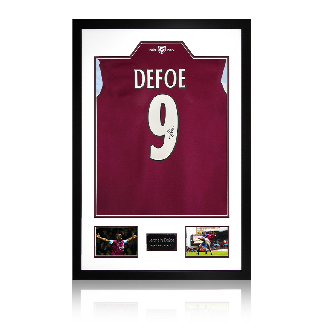 Jermain Defoe Signed West Ham Shirt Premium Frame