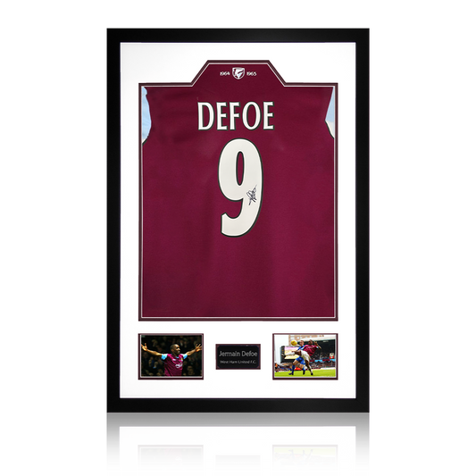 Jermain Defoe Signed West Ham Shirt Premium Frame