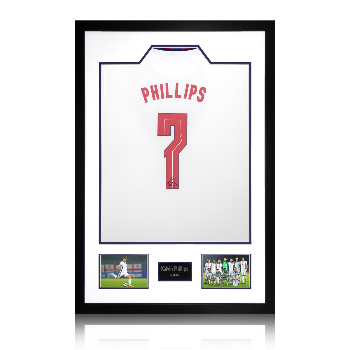 Kalvin Phillips Signed England Shirt Premium Frame