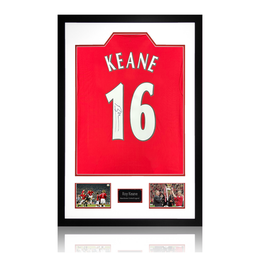 Roy Keane Signed Manchester United Shirt Premium Frame