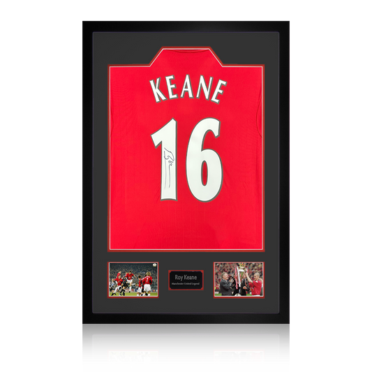 Roy Keane Signed Manchester United Shirt Premium Frame