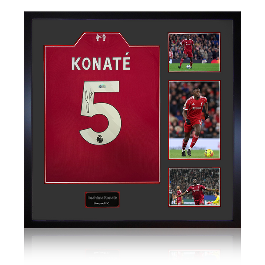 Ibrahima Konaté Signed Liverpool Shirt Elite Frame (ACG Cert)