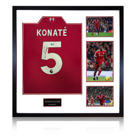 Ibrahima Konaté Signed Liverpool Shirt Elite Frame (ACG Cert)