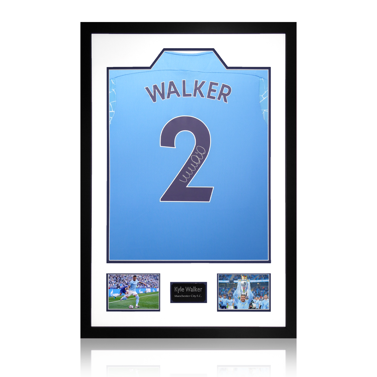 Kyle Walker Signed 20/21 Manchester City Shirt Premium Frame