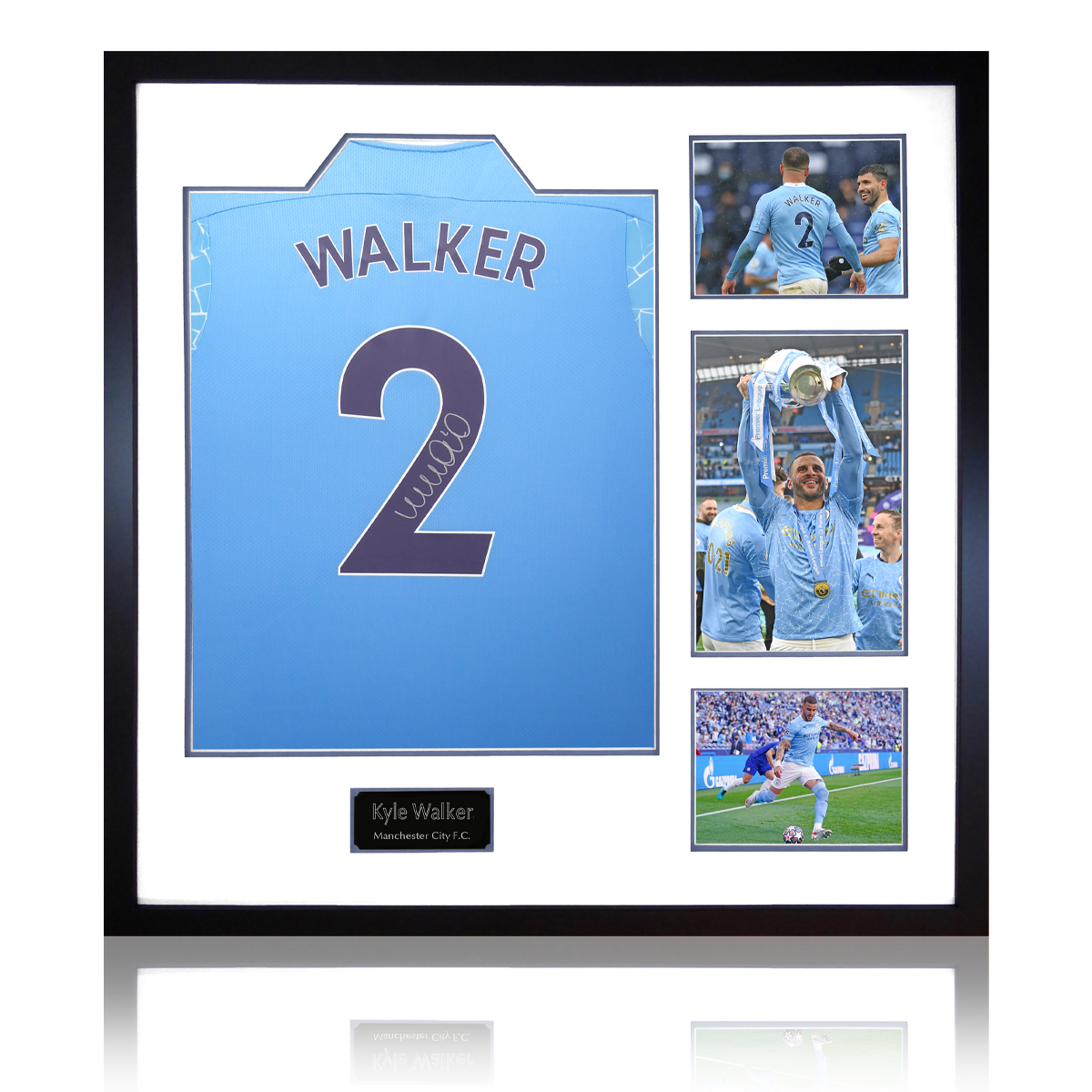 Kyle Walker Signed 20/21 Manchester City Shirt Elite Frame
