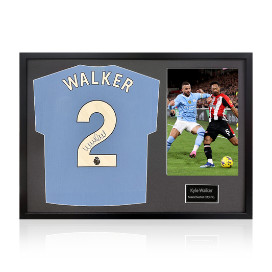 Kyle Walker Signed Manchester City Shirt Classic Frame