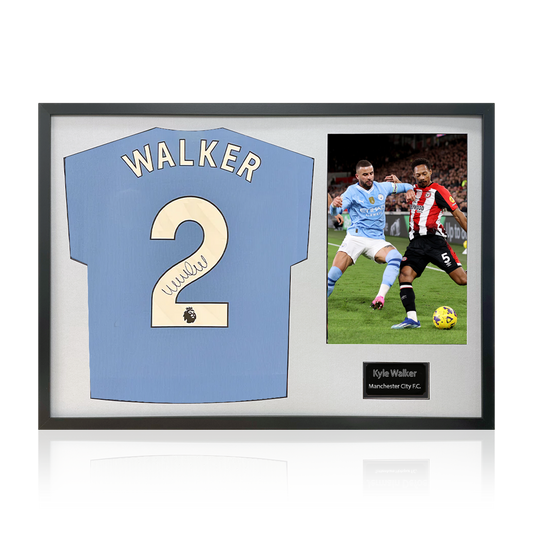 Kyle Walker Signed Manchester City Shirt Classic Frame